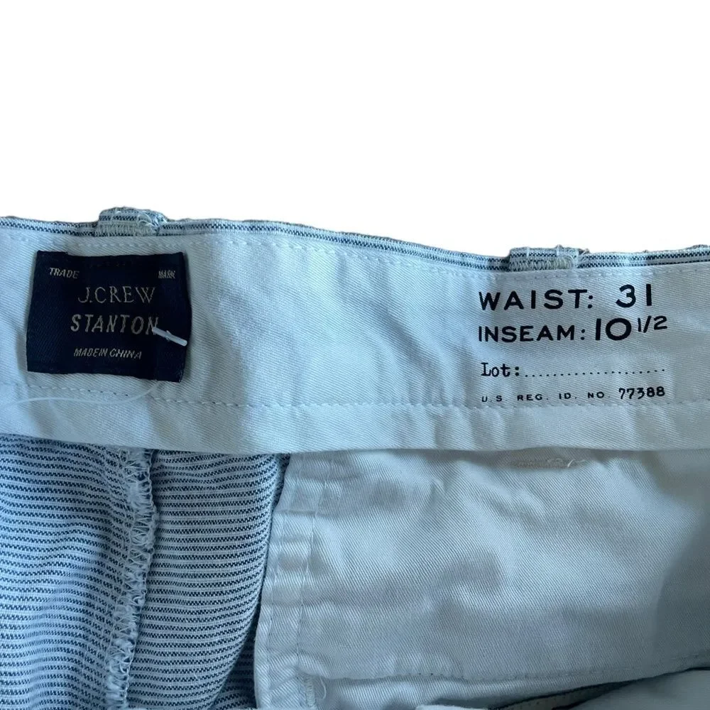 J. Crew Stanton Black Label Striped Shorts Sz 31